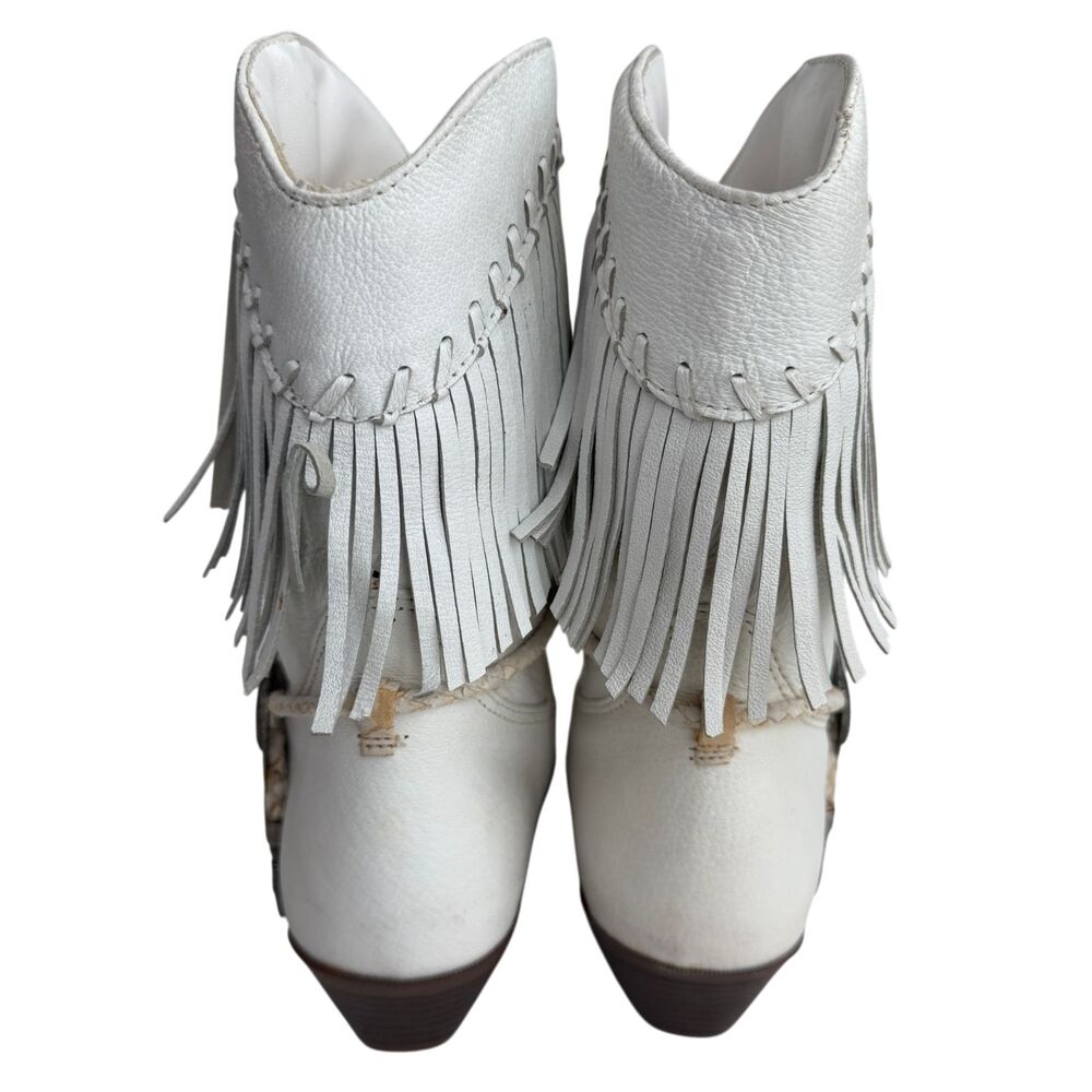 Vintage Woodridge Leather Cowgirl Boots White Tassels Women’s - Size 7.5 M - Picture 7 of 13